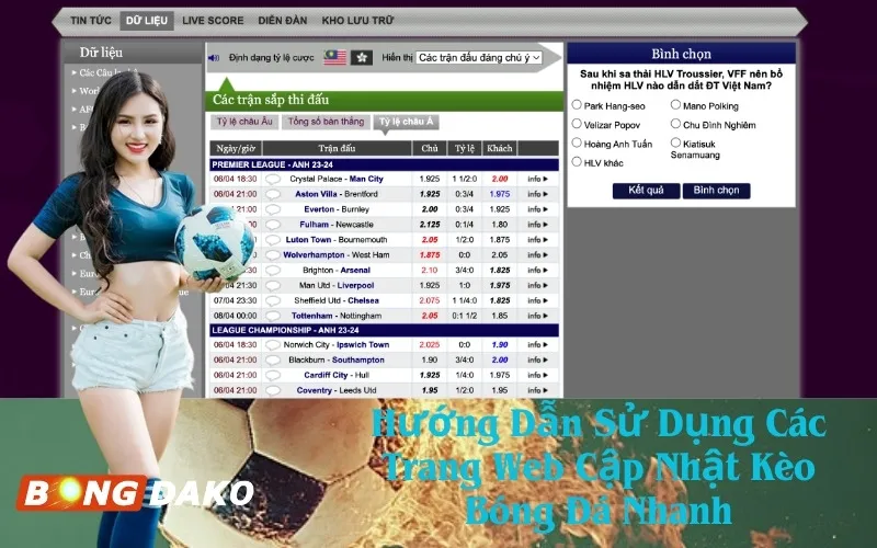 Hướng Dẫn Sử Dụng Các Trang Web Cập Nhật Kèo Bóng Đá Nhanh